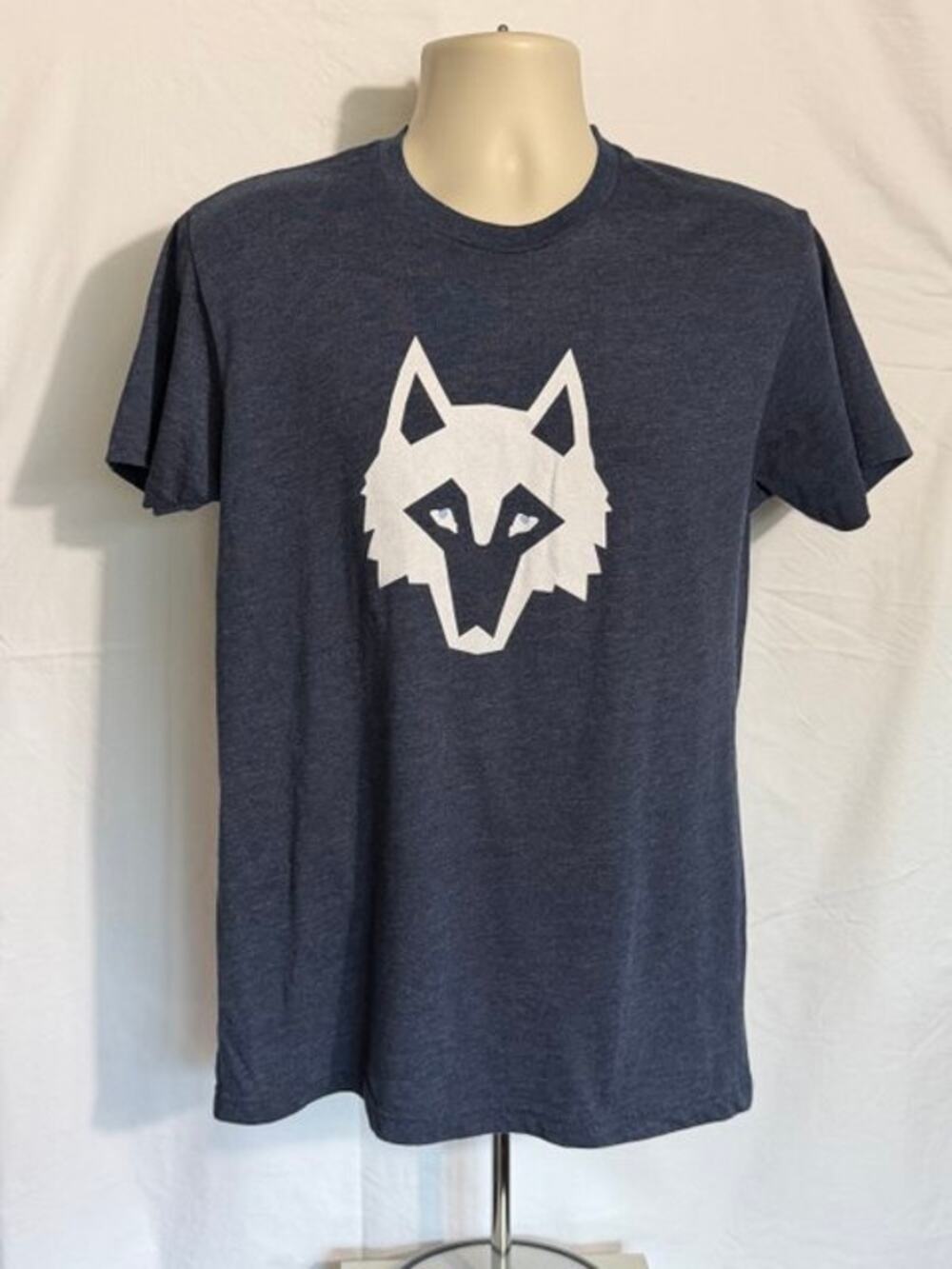 Greyson Clothiers Men's Wolf Head Graphic T-Shirt Heathered Blue Sze Medium Golf
